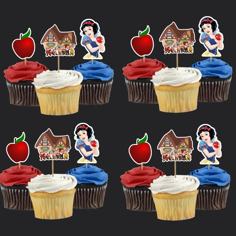 Snow White themed Cupcake Toppers